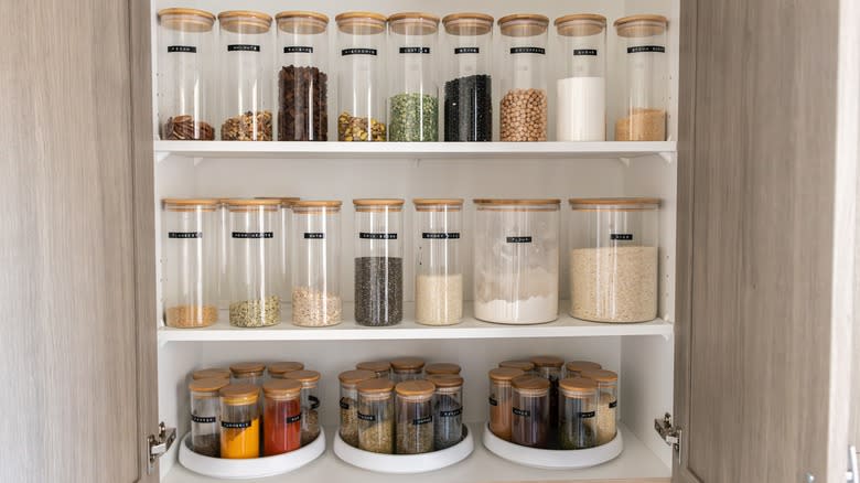 cabinet of pantry staples