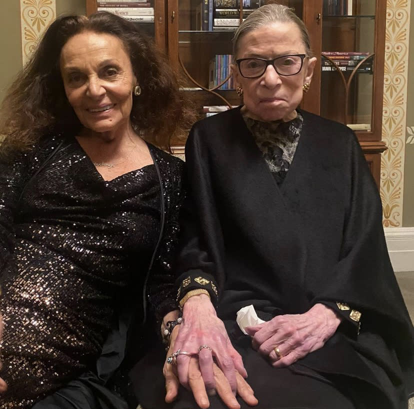 Diane von Furstenberg and Ruth Bader Ginsberg. - Credit: Courtesy