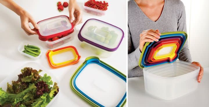 Rainbow nesting storage containers that will make a huge difference in your cabinet space