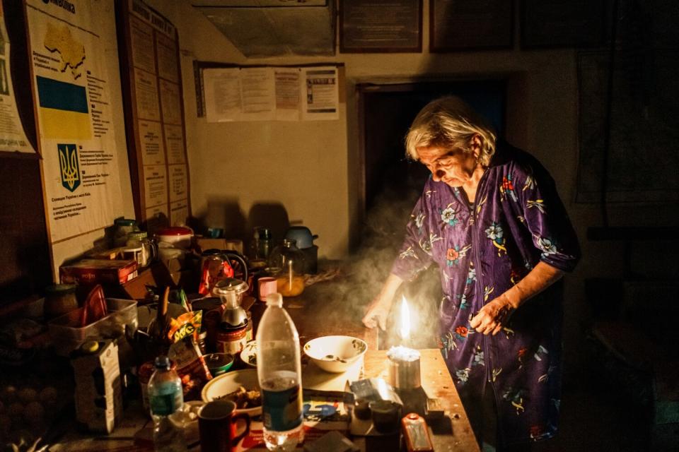 Woman put out her candles