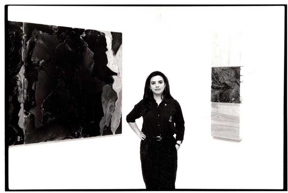 Silvia Espinosa Shrock is pictured as a 19-year-old art student at Cooper Union in New York.