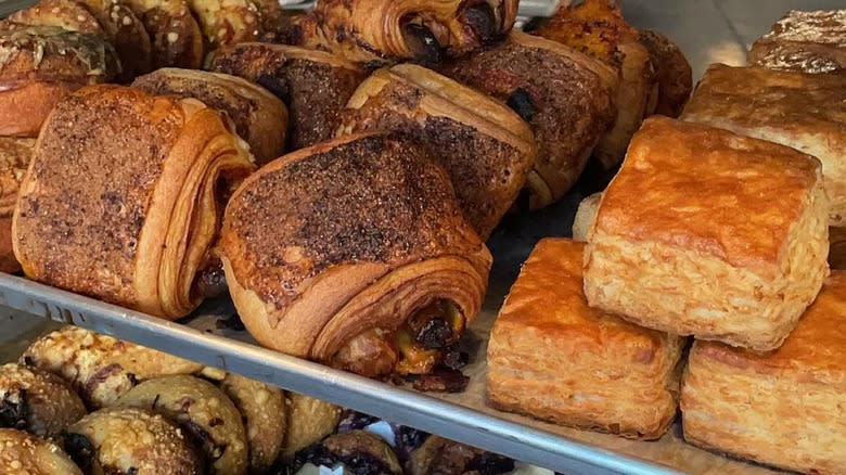 croissants and biscuits on shelf