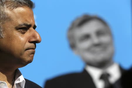 Sadiq Khan, Britain's Labour Party candidate for Mayor of London, speaks to the media at Canary Wharf in London, Britain May 4, 2016. REUTERS/Paul Hackett