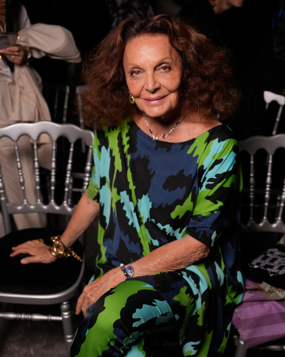 Diane von Furstenberg at the Dries Van Noten Spring 2025 ready-to-wear show