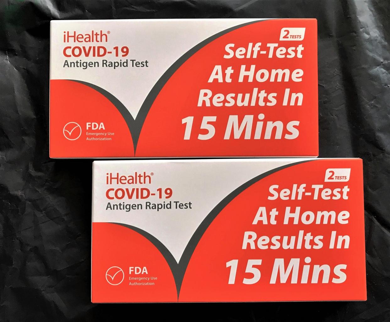 Free at-home COVID-19 test kits are available from the U.S. government at www.covidtests.gov/.