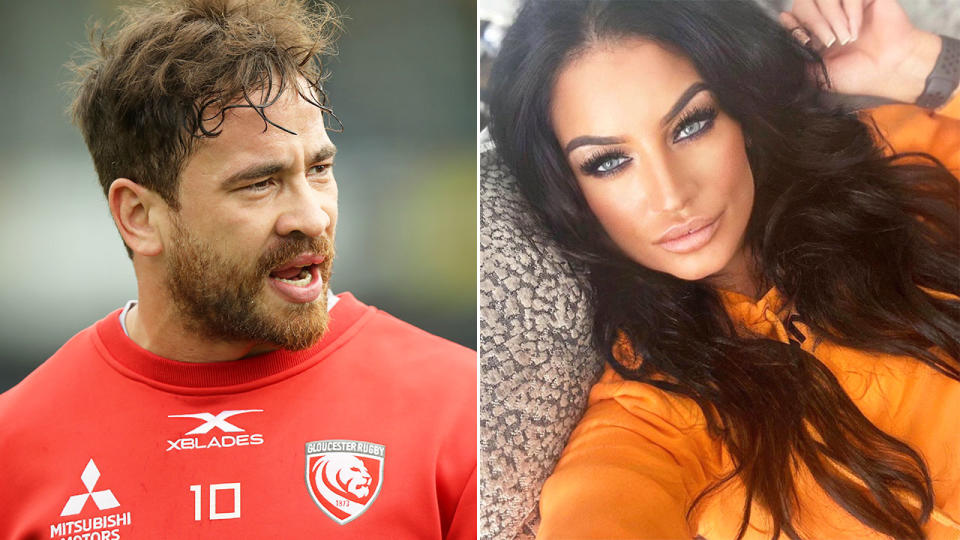 Pictured here, Danny Cipriani and his fiancee Victoria Rose.