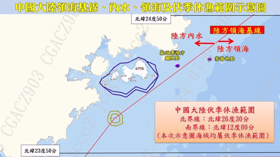 本次案發地點位於中國領海內。（圖／海巡署）