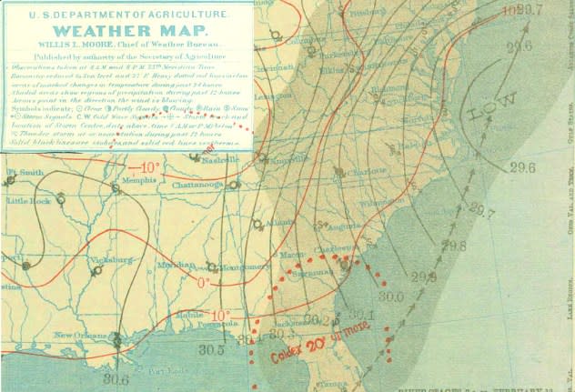 Feb. 13, 1899 Weather Map