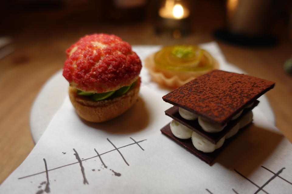 Trio of sweets to end the meal (Photo: Stephanie Zheng)