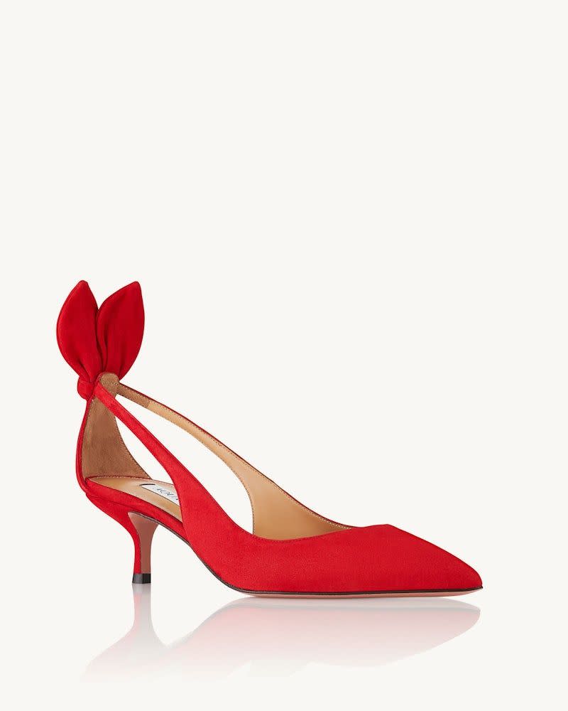 <p><a href="https://www.aquazzura.com/us_en/bow-tie-pump-50-lipstick-denmidp2-sue-f00.html" rel="nofollow noopener" target="_blank" data-ylk="slk:Shop Now;elm:context_link;itc:0;sec:content-canvas" class="link ">Shop Now</a></p><p>Bow Tie Pump 50</p><p>aquazzura.com</p><p>$850.00</p>