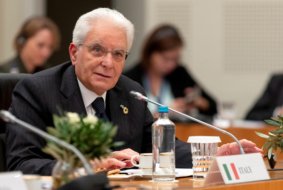 Italian President Sergio Mattarella attends the 15th informal meeting of the Arraiolos Group Heads of State in Athens, Greece October 11, 2019. Presidential Palace/Paolo Giandotti/Handout via REUTERS THIS IMAGE HAS BEEN SUPPLIED BY A THIRD PARTY.