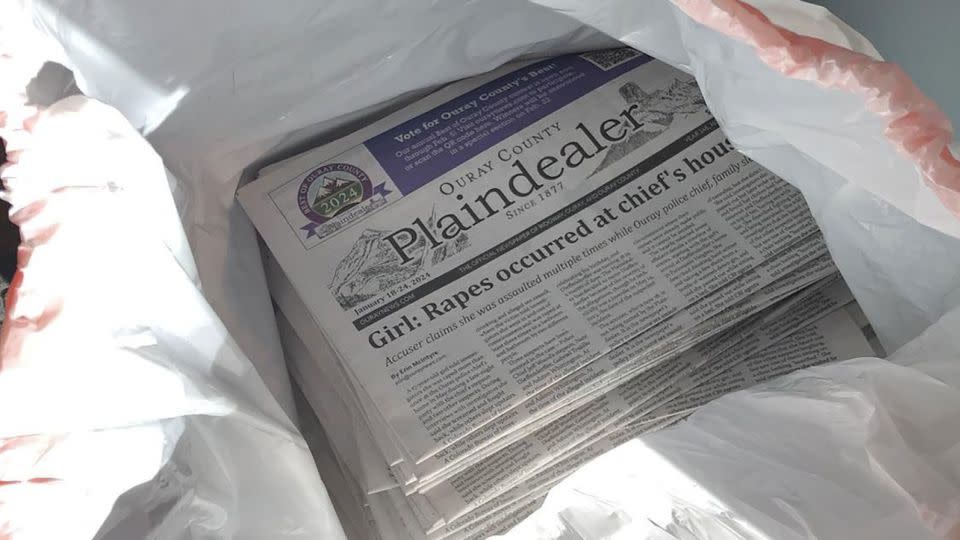 The newspapers were returned in a garbage bag on Thursday evening. - Mike Wiggins/Ouray County Plaindealer