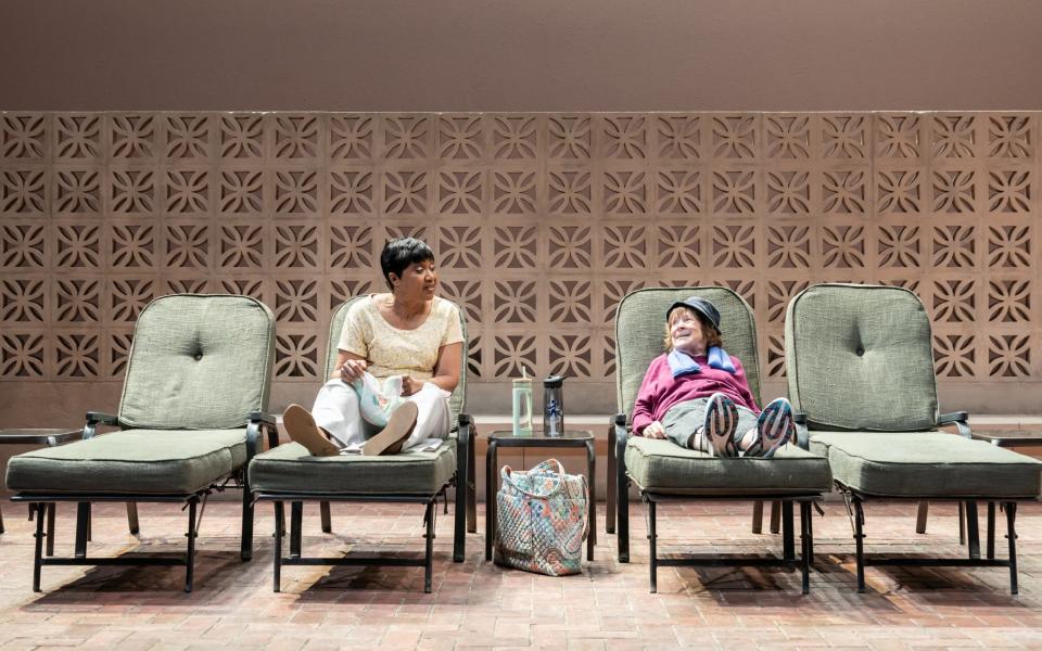 Brenda Pressley (Elaine) and Marylouise Burke (Eileen) in Infinite Life at the National Theatre