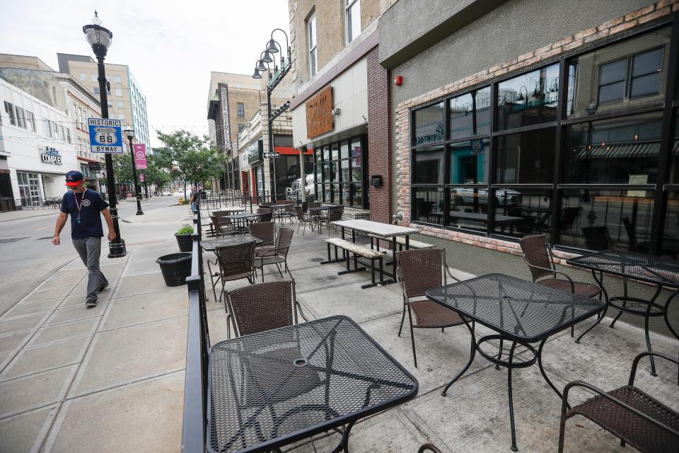 A second patio is located on the north side of Civil Kitchen, which is located at 107 Park Central Square.
