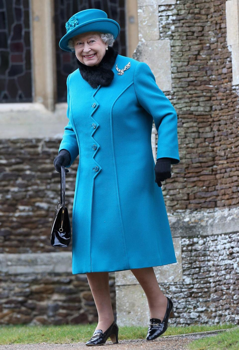 Queen Elizabeth II leaves St Mary Magdalene Church after attending the traditional Christmas Day church service on December 25, 2012 in Sandringham, near King's Lynn, England