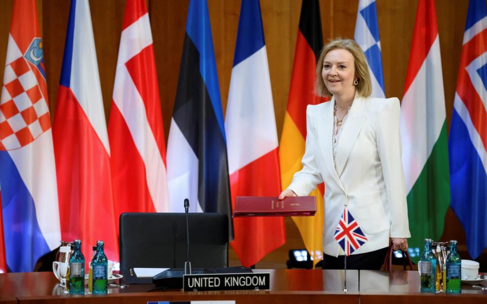 Liz Truss, the Foreign Secretary, attends a meeting of Nato foreign ministers in Berlin, Germany on May 15, 2022.  - Bernd von Jutrczenka/Reuters