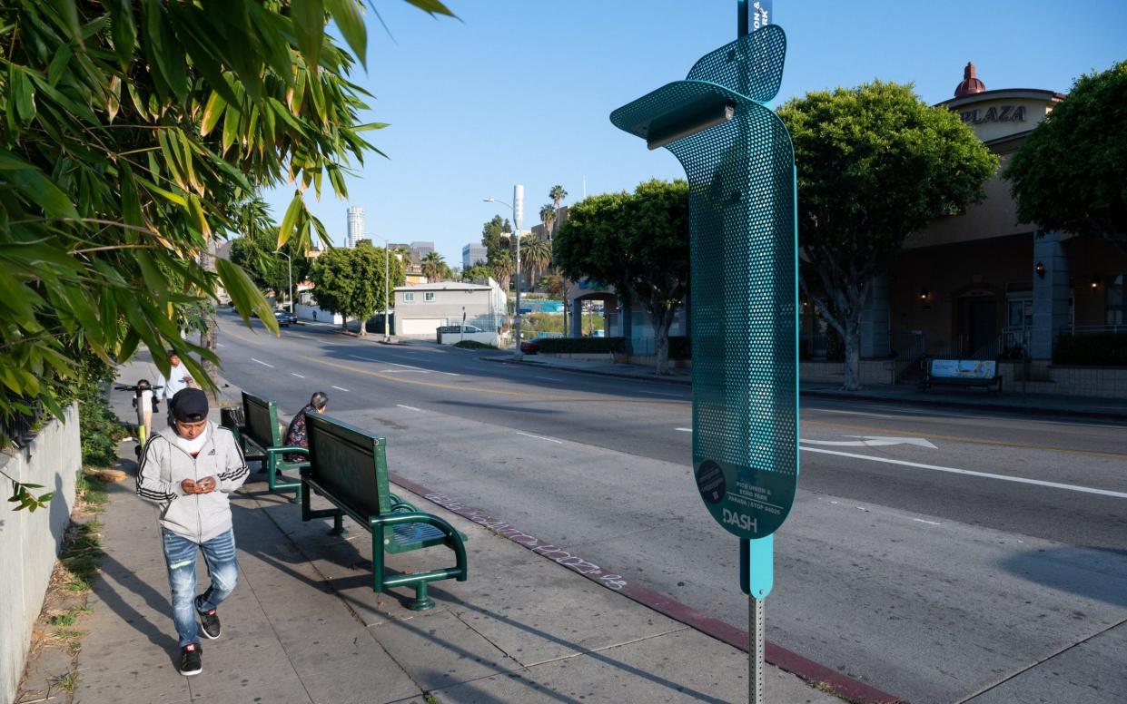 The Sombrita barely provides enough shade for two people - LADOT 