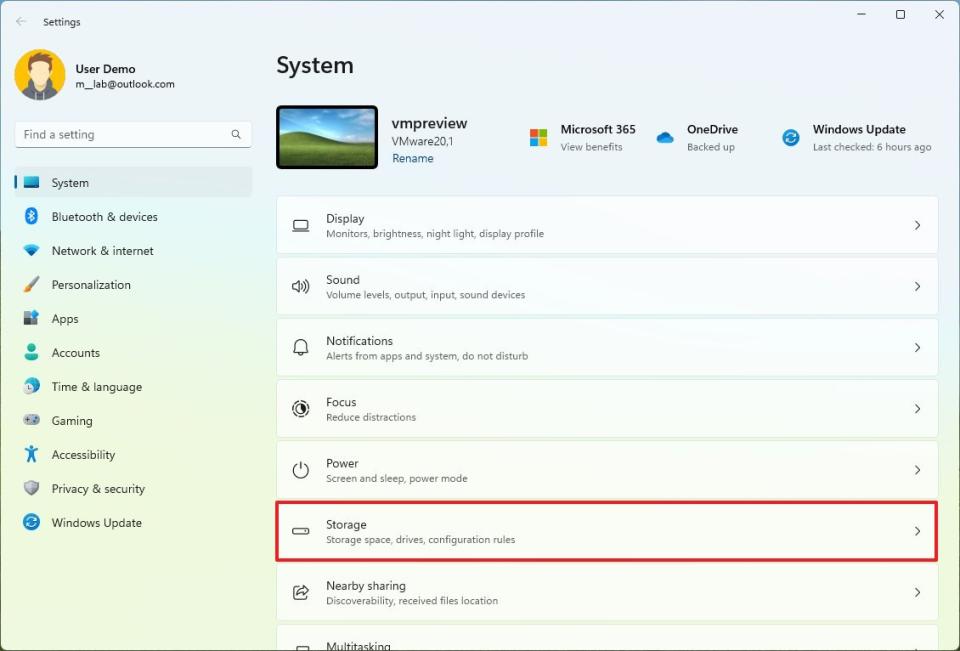 Windows 11 open Storage