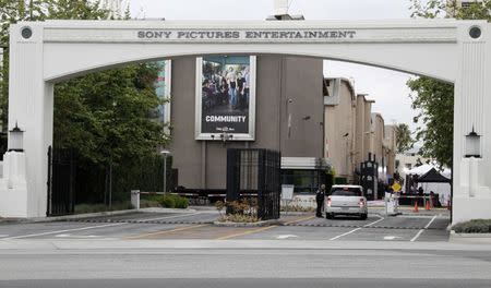 An entrance gate to Sony Pictures Entertainment at the Sony Pictures lot is pictured in Culver City, California in this April 14, 2013 file photo. REUTERS/Fred Prouser/Files