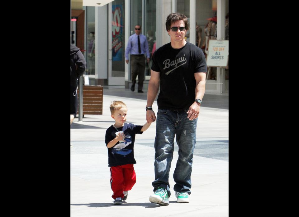 Mark Wahlberg and wife Rhea Durham take little Michael Wahlberg out shopping in Los Angeles on June 2, 2011.   