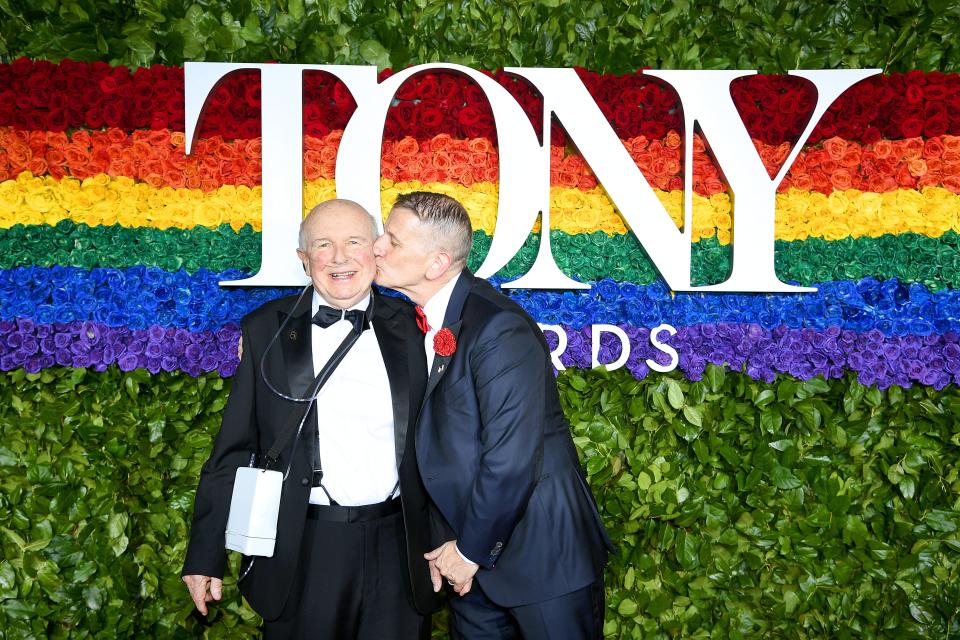 Terrence McNally and Tom Kirdahy attend the 73rd annual Tony Awards at Radio City Music Hall in New York City.