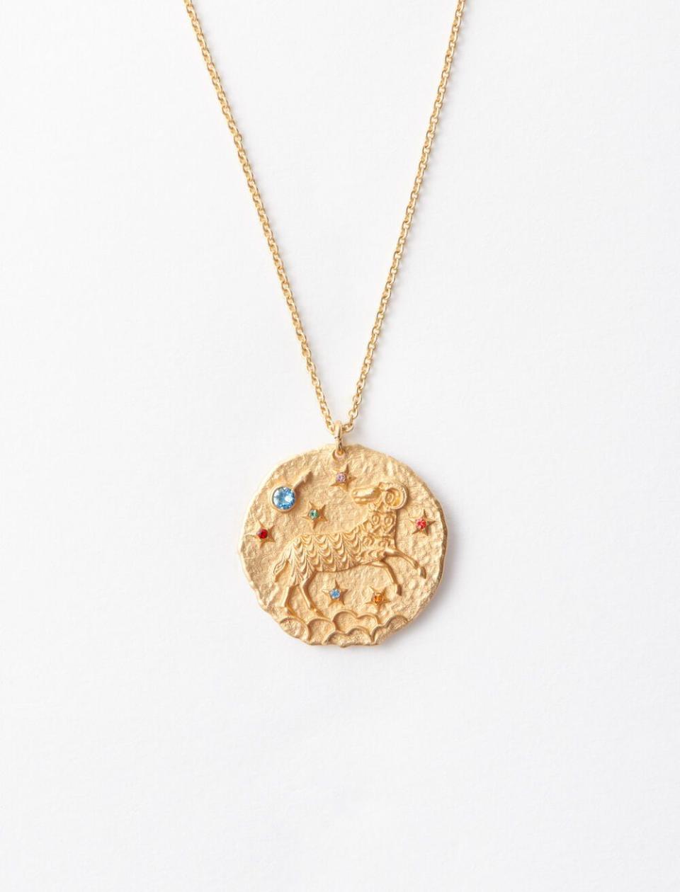 10) Aries Zodiac Sign Necklace