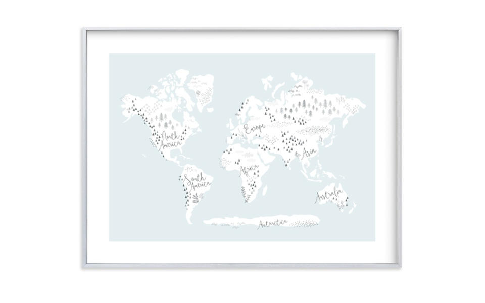 Minted Beautiful World Map by Jessie Steury