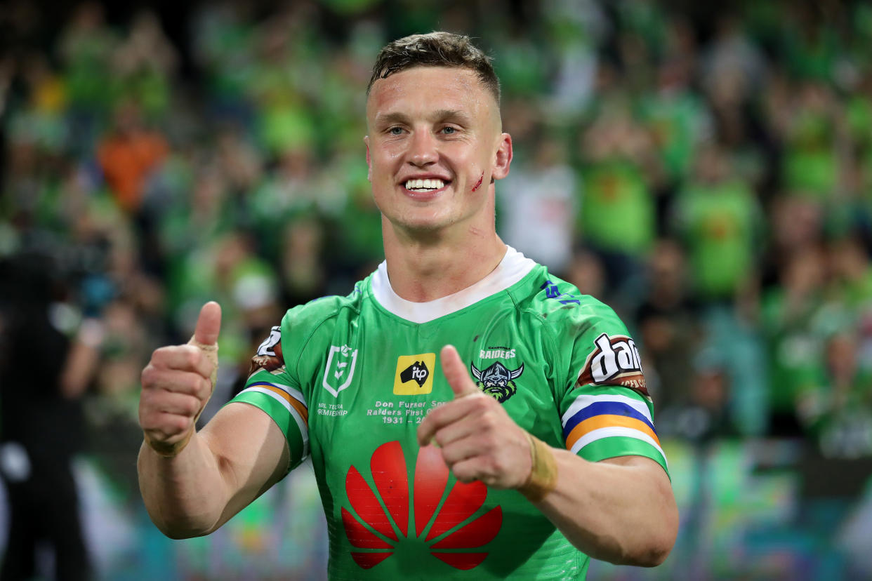 Jack Wighton smiles and gives the thumbs up to the crowd.