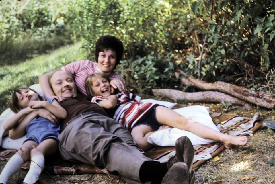 The Brobergs picnic in the mountains in 1971, three years before family friend Bob “B” Berchtold kidnapped their oldest daughter (Jan Broberg)