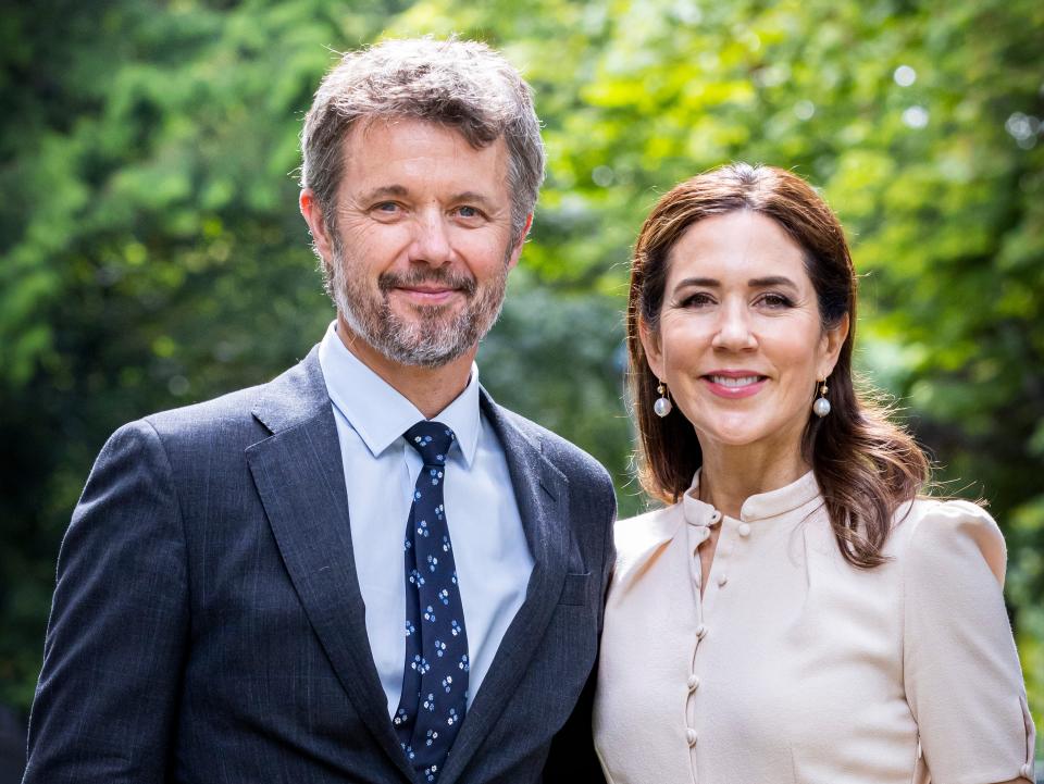 Crown Prince Frederik of Denmark and Crown Princess Mary of Denmark attends a reception in June 2022.