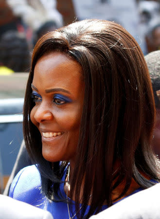 President Robert Mugabe's wife Grace arrives to visit stands at the annual Agriculture Show in Harare, Zimbabwe August 25,2017. REUTERS/Philimon Bulawayo