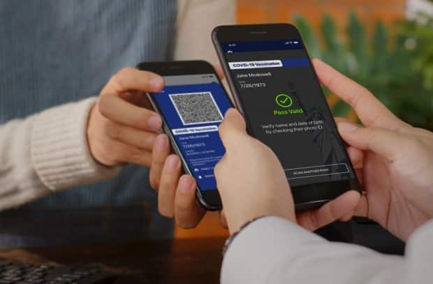 The new 'Excelsior Pass' app is a digital pass that people can download to show proof of vaccination or a negative COVID-19 test. (NY Governor's Press Office via AP - image credit)