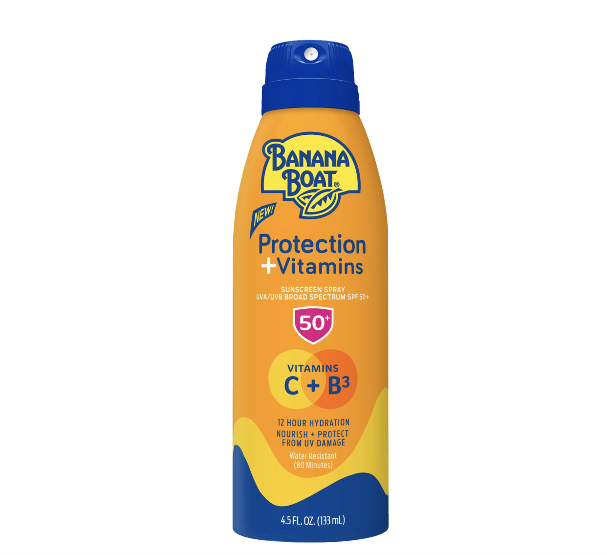 <p><a href="https://go.redirectingat.com?id=74968X1596630&url=https%3A%2F%2Fwww.cvs.com%2Fshop%2Fbanana-boat-protection-vitamins-moisturizing-sunscreen-spray-spf-50-4-5-oz-prodid-133524&sref=https%3A%2F%2F" rel="nofollow noopener" target="_blank" data-ylk="slk:Shop Now;elm:context_link;itc:0;sec:content-canvas" class="link rapid-noclick-resp">Shop Now</a></p><p>Protection + Vitamins Moisturizing Sunscreen Spray SPF 50</p><p>$12.99</p><p>cvs.com</p><span class="copyright">cvs.com</span>