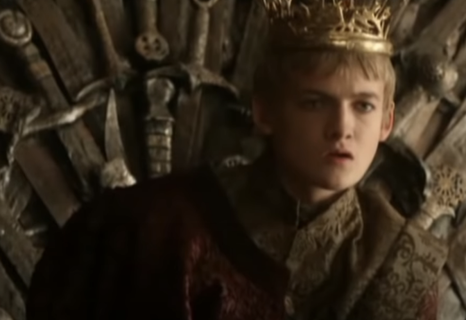 <div><p>"Every time I see him, I feel uncomfortable and I know he's nothing like his character, but I wanted Joffrey to die so much! Let's not forget that he's an actor who had people cheer, clap, and scream with joy when playing a teenage boy who died a pretty gruesome death in his mother's arms..."</p><p>—<a href="https://www.buzzfeed.com/missswax" rel="nofollow noopener" target="_blank" data-ylk="slk:missswax;elm:context_link;itc:0;sec:content-canvas" class="link ">missswax</a></p></div><span> HBO / Via <a href="https://www.youtube.com/watch?v=-KCZfB6BEuE&t=806s" rel="nofollow noopener" target="_blank" data-ylk="slk:youtube.com;elm:context_link;itc:0;sec:content-canvas" class="link ">youtube.com</a></span>