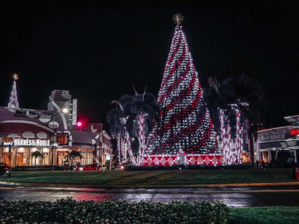 University Town Center's Holidays at UTC includes nightly lights shows and fireworks on Saturdays.