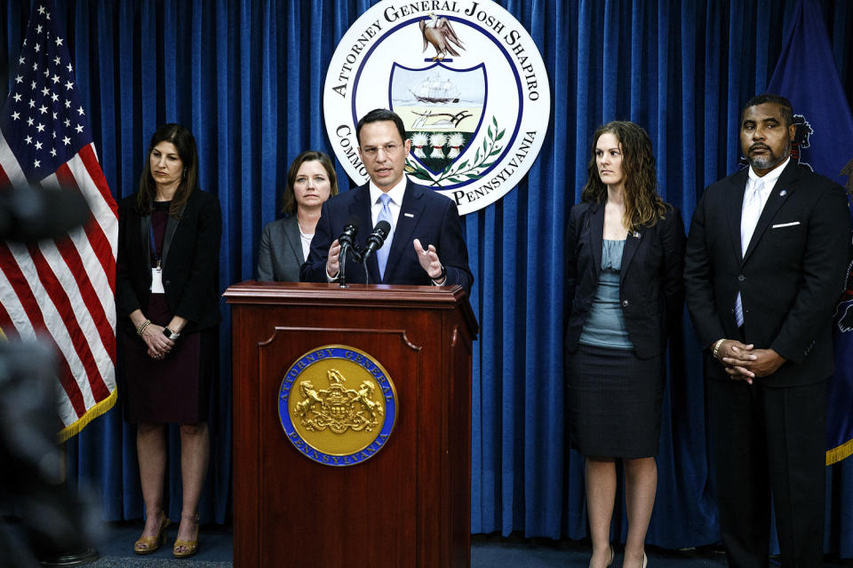 Then-Pennsylvania Attorney General Josh Shapiro, pictured here in 2017, filed a number of lawsuits against the Trump administration.  (Dan Gleiter / AP file)