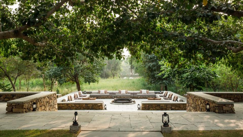 The firepit at Aman-i-khas in Rajasthan