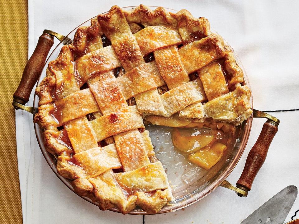 Arkansas Black Apple Pie with Caramel Sauce