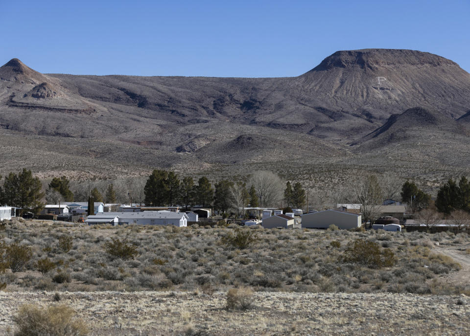Alamo, an unincorporated town in Lincoln County, about 90 miles north of Las Vegas along U.S. Route 93 is shown on Friday, Feb. 10, 2023. The town of Alamo board has requested the Lincoln County Commission to change its ordinance to permit the sale of alcoholic beverages in the town's limits. (Bizuayehu Tesfaye/Las Vegas Review-Journal via AP)