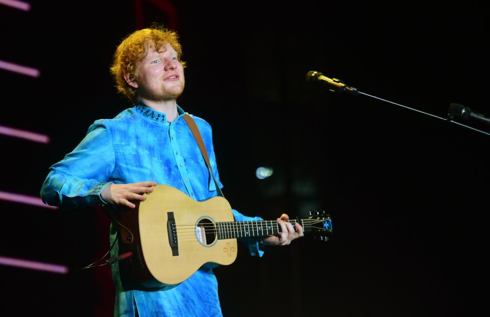 <p>“Shape of You” will bring Sheeran his fourth nom in this category in just six years. He was previously nominated for co-writing “The A Team,” “Thinking Out Loud” (which won), and “Love Yourself.” Sheeran co-wrote the song with Steve Mac and Johnny McDaid.<br>(Photo: STR/AFP/Getty Images) </p>