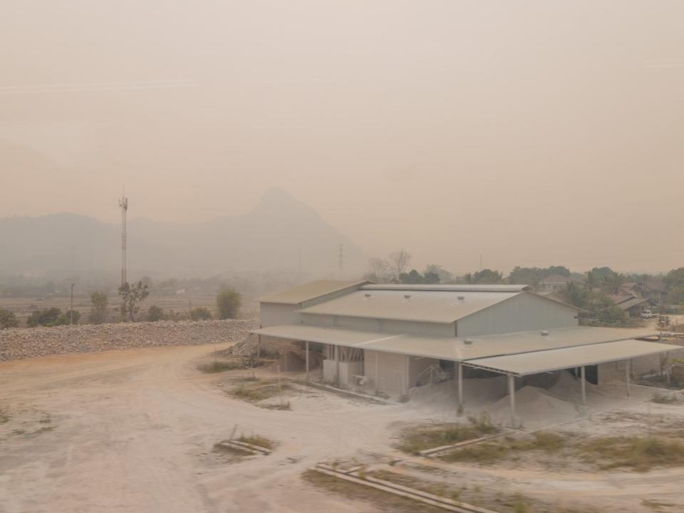 Vang Vieng covered in ashes.