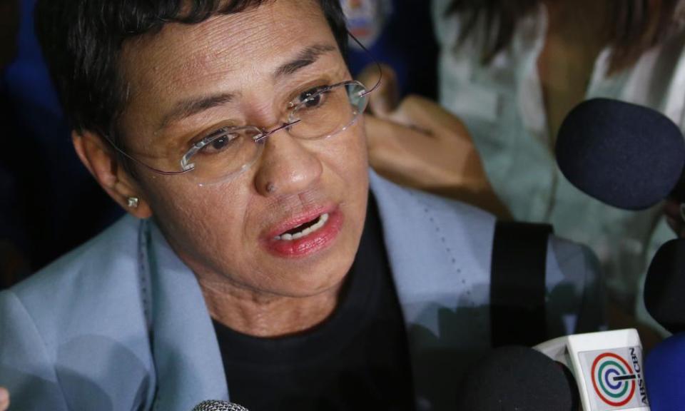 Maria Ressa, the award-winning editor of Rappler, after being bailed in February 2019.