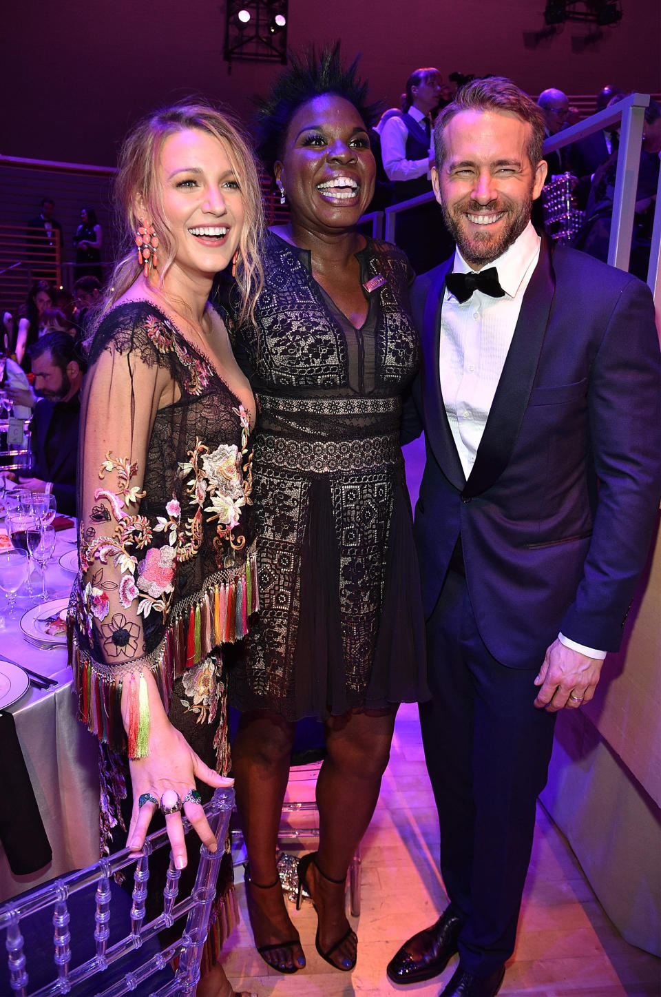 Blake Lively, Leslie Jones and Ryan Reynolds attend 2017 Time 100 Gala with drinks by Johnnie Walker at Jazz at Lincoln Center on April 25, 2017 in New York City.
