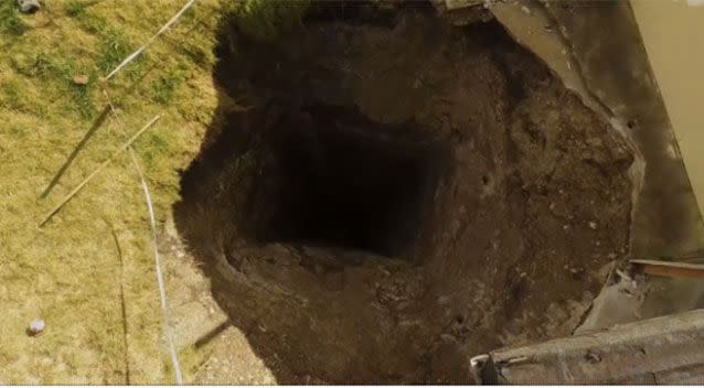 The 90-metre mineshaft was discovered when surveyors examined the property prior to sale.