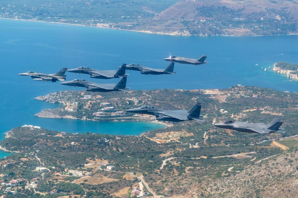Greece Souda Bay Crete F-16 F-15E F-35
