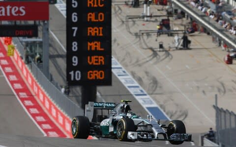 United States Grand Prix 2014 - Circuit of the Americas, Austin, Texas, United States of America - 2/11/14 Mercedes' Nico Rosberg during the race Mandatory Credit: - Credit: Action Images