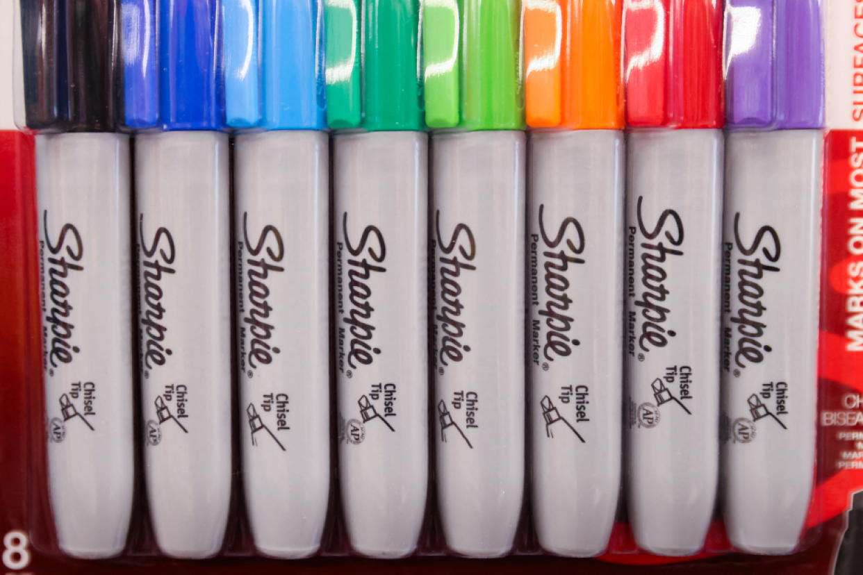 Sharpie markers owned by Newell Brands are seen for sale in a store in Manhattan, New York City, U.S., February 7, 2022. REUTERS/Andrew Kelly