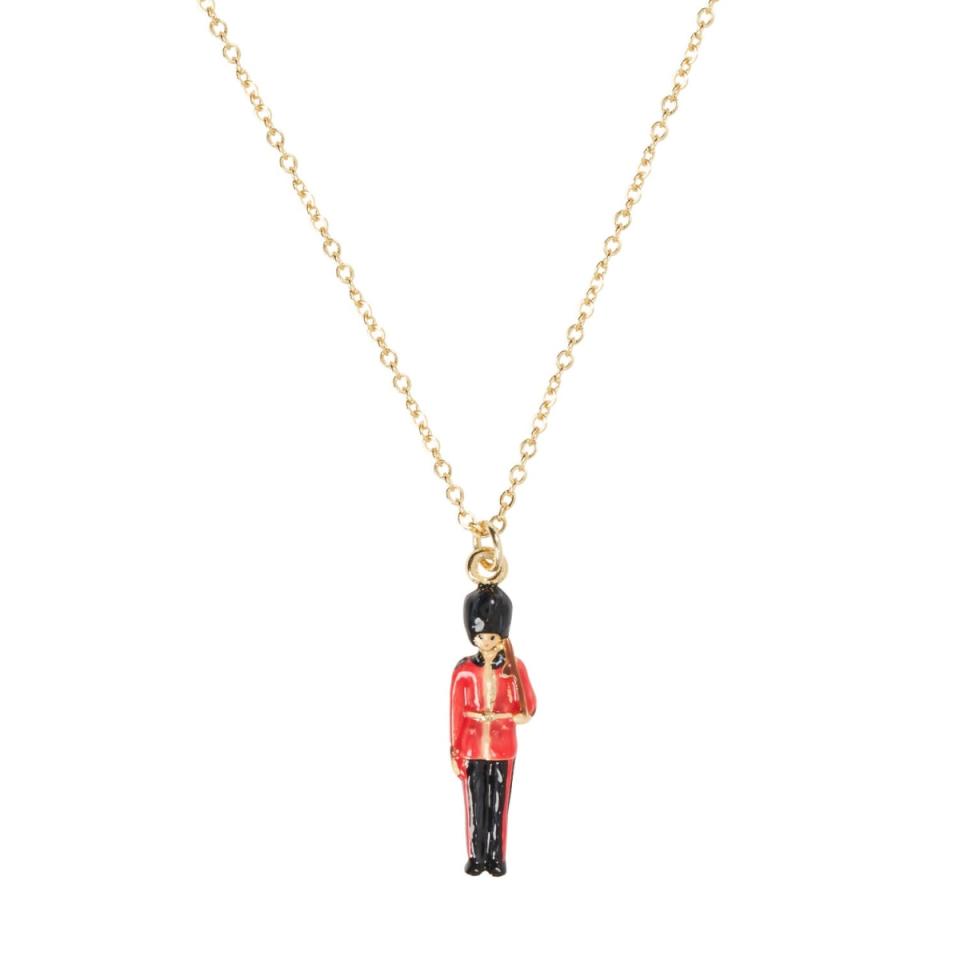 <p><a href="https://go.redirectingat.com?id=74968X1596630&url=https%3A%2F%2Fwww.wolfandbadger.com%2Fus%2Ffable-enamel-king-s-guard-necklace%2F&sref=https%3A%2F%2Fwww.bestproducts.com%2Fbuzzing-news%2Fg43794836%2Fbest-coronation-memorabilia-souvenirs-may-2023%2F" rel="nofollow noopener" target="_blank" data-ylk="slk:Shop Now;elm:context_link;itc:0;sec:content-canvas" class="link ">Shop Now</a></p><p>King's Guard Necklace</p><p>$42.00</p><p>wolfandbadger.com</p>