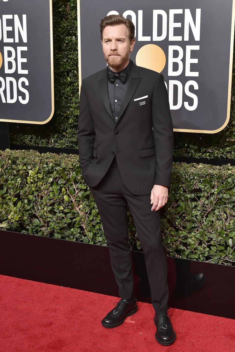 The dad-of-four walked the red carpet alone. Source: Getty