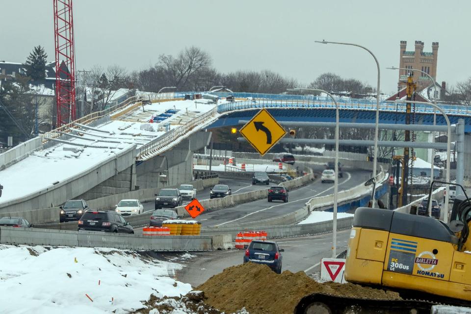 A file photo of the Route 6-10 interchange reconstruction project.